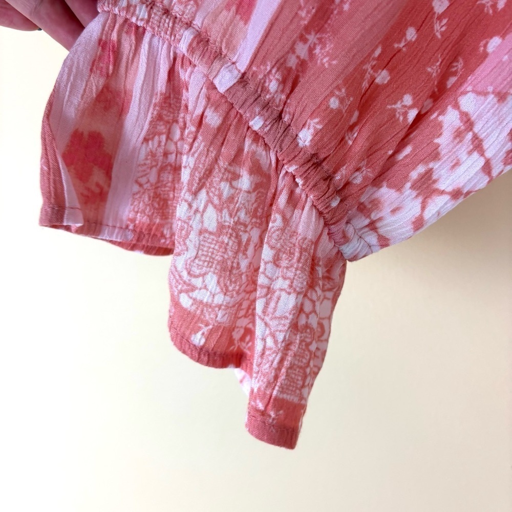 NWT FRYE AND CO. Pink and White Rayon Short Sleeve Ruffled Maxi Sundress (XXL) - Picture 5 of 15